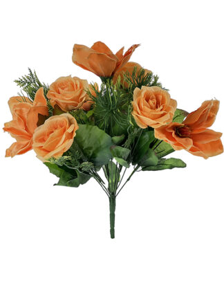 Bukiet Magnolia z różą X133A pomarańczowy (40 cm) Ostatnia sztuka!
