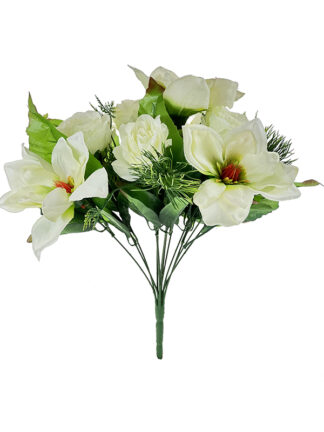 Bukiet Magnolia z różą X133A Ecru (40 cm) Ostatnia sztuka!