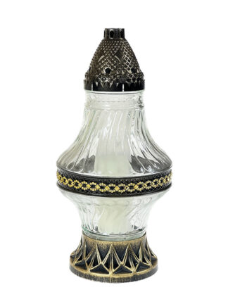 Znicz szklany z cyrkoniami S793 Ażur (32 cm)