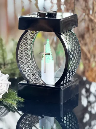 Kapliczka Glamour Koło Ratan Czarna (Silver) (26 cm)