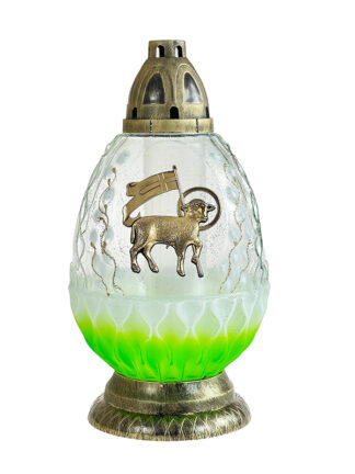 Znicz szklany Wielkanocny J4 APL (34 cm) - Zielony