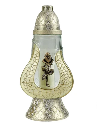 Znicz szklany Rosa M Jasne Złoto (30cm)