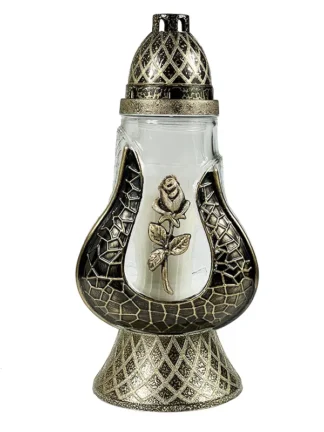 Znicz szklany Rosa M Złota (30cm)