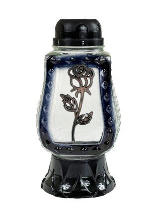 Znicz solarny Z1420 Róża Czarny (26cm)