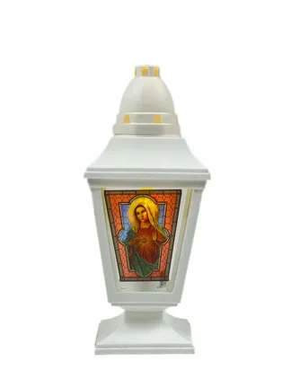 Kapliczka Trapez z witrażem + LED Gratis (24cm)