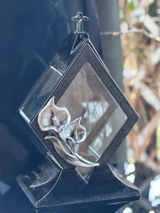 Znicz kapliczka Czarny DIAMENT (35 cm)