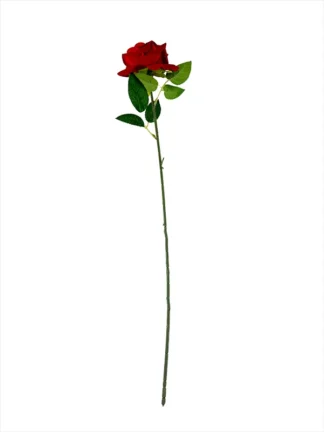 Róża sztuczna welurowa „jak żywa” H13 RED 60 cm