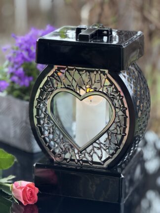 Kapliczka Glamour Koło Ażur Mały Czarne + Ramka R3 (Silver)