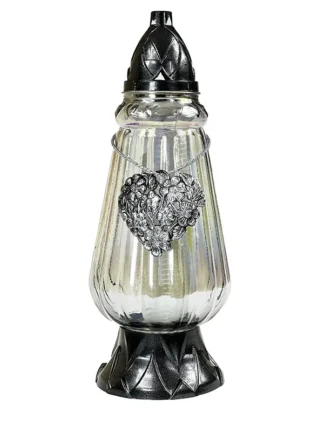 Elegancki znicz szklany S773 Zawieszka Serce (36 cm)