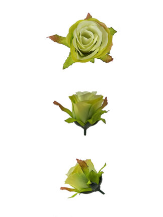 Róża wyrobowa satynowa W726 Zielona (6cm)