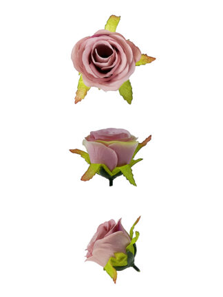 Róża wyrobowa satynowa W726 Jasny pudrowy róż (6cm)