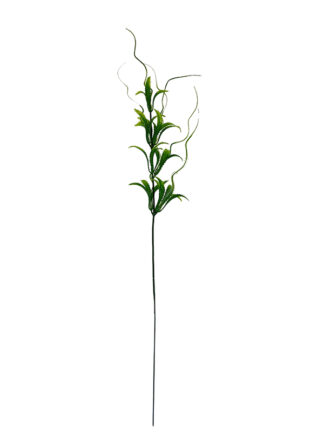 Gałązka dekoracyjna z listkami PS080 zielono-biała (55cm)