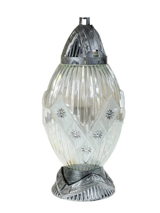 Znicz szklany Z436 (35cm) Srebrny