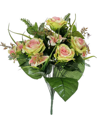Bukiet mieszany BF-4 Oliwkowy z różem 46 cm