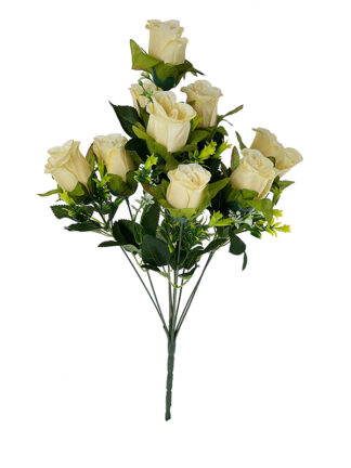 Bukiet BF-5 RÓŻA W PĄKU (Żółty)10 gałązek z dodatkiem! 56 cm