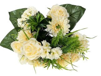 Bukiet mieszany BF-6 Róża/ Gerbera/ Hortensja 46 cm (żółty)