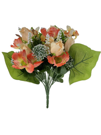 Bukiet kwiatów mieszanych L237 (Pomarańczowy z jasnym) 40 cm