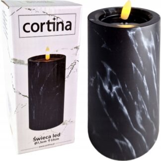 Świeca LED "Marmur" BLACK 2/23 (12,5cm)