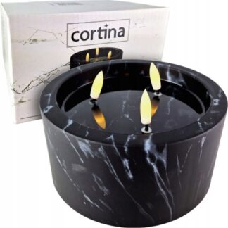 Świeca LED "Marmur" BLACK 8/23 (7,5cm)