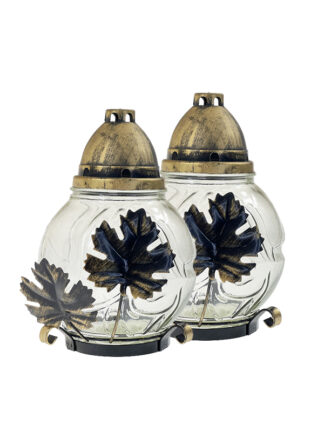 Znicz szklany Kula1176 Metaloplastyka (25 cm) ZESTAW 2szt. Wyprzedaż!