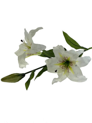 Lilia na gałązce 2 kwiaty C555A Biały/Róż #3 (85 cm)
