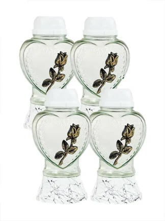 Zestaw – 4x Znicz solarny Z925P Róża Złota (23,5cm)