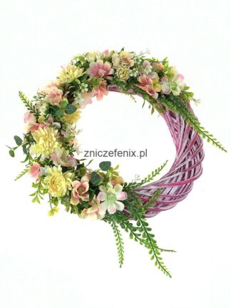 Wianek, stroik wiosenny na wiklinie ( śr. 30 cm )
