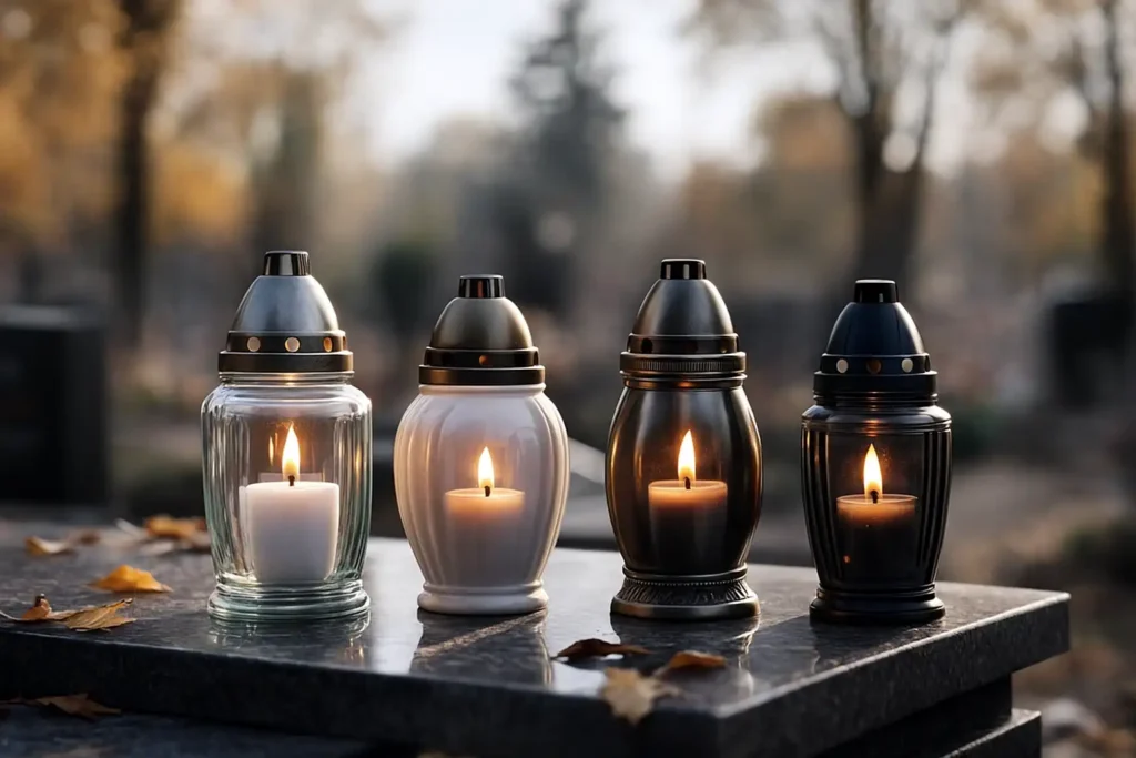 Cztery Znicze Na Grobie