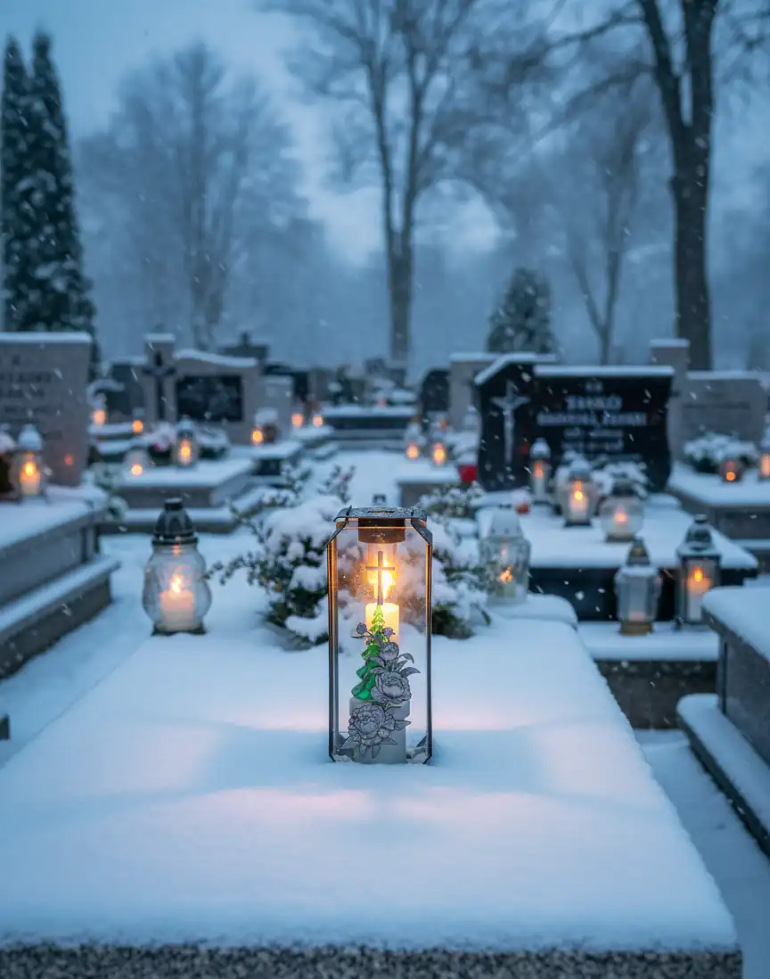 Kapliczka Solarna Metalowa Luxoria T4 Srebrny Ornament Na Cementarzu