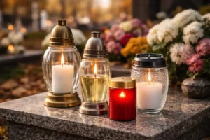 wkłady do zniczy parafinowe olejowe led i solarne na nagrobku porównanie typów