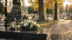 Granitowy Grob Na Cmentarzu