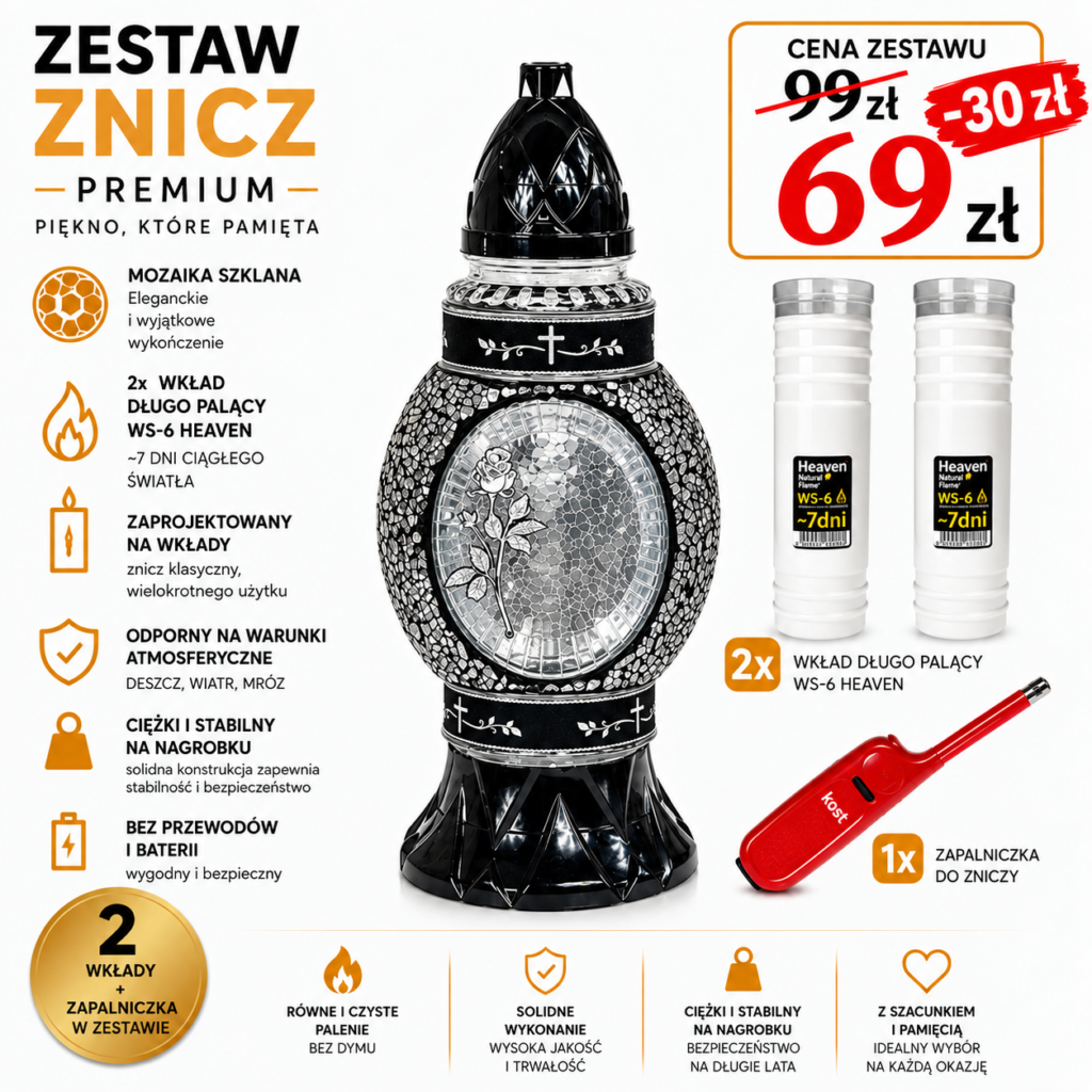 Zestaw Znicz Premium Z Akcesoriami
